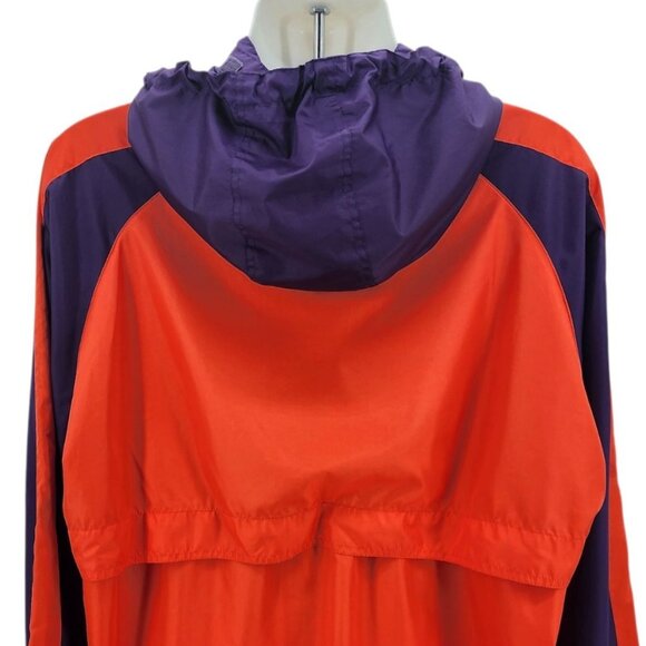 Vintage Clemson Mens XL Jacket Windbreaker Red Oak Sportswear Hooded 1/4 Zip - Picture 5 of 14